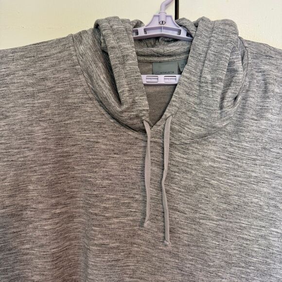 Athleta Coaster Crop Hoodie Pullover Sweatshirt In Gray Boxy Oversized, Size 2X - Picture 5 of 9
